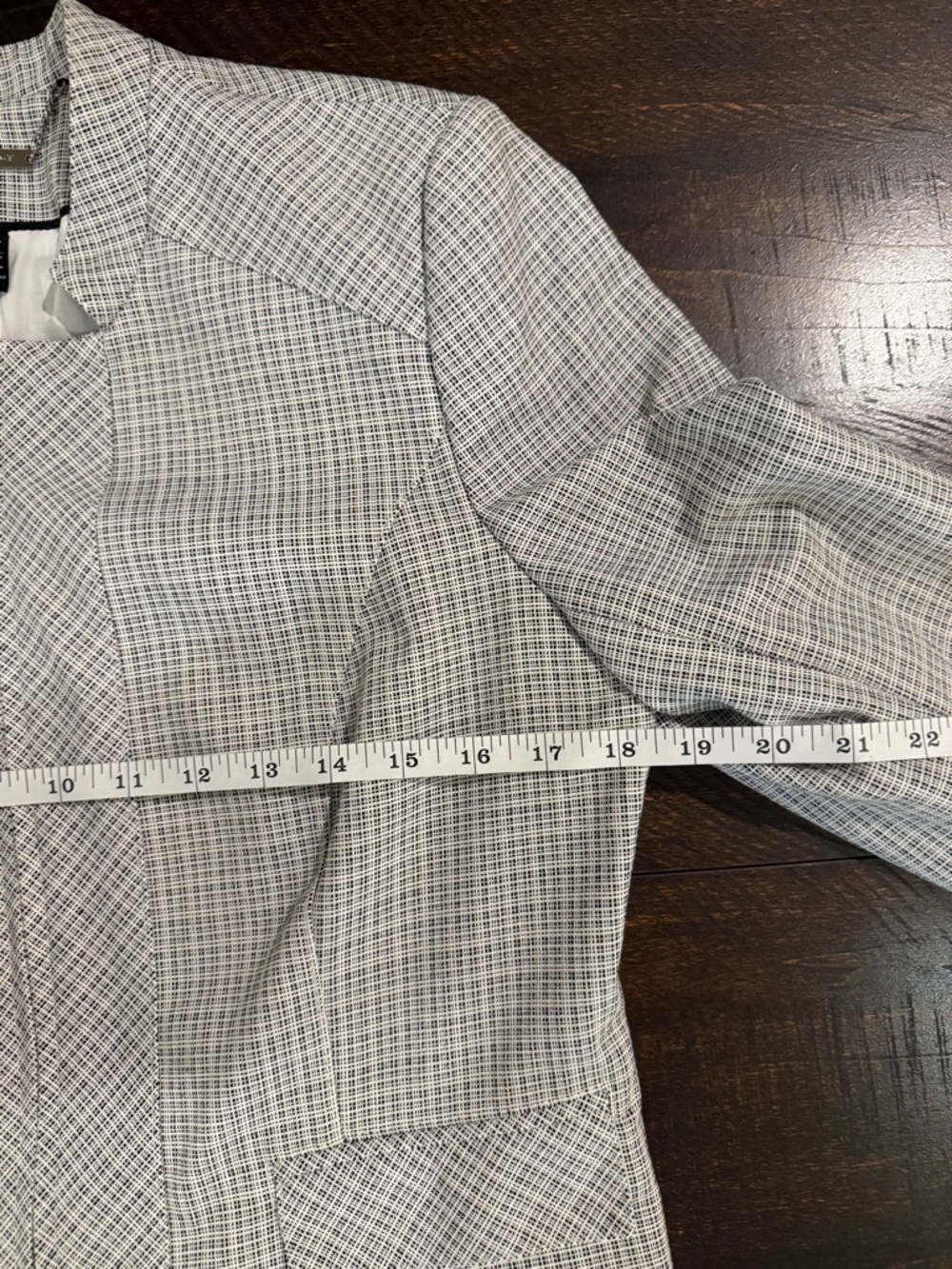 White House Black Market Plaid Moto Blazer Jacket Petite 10P - Picture 8 of 12